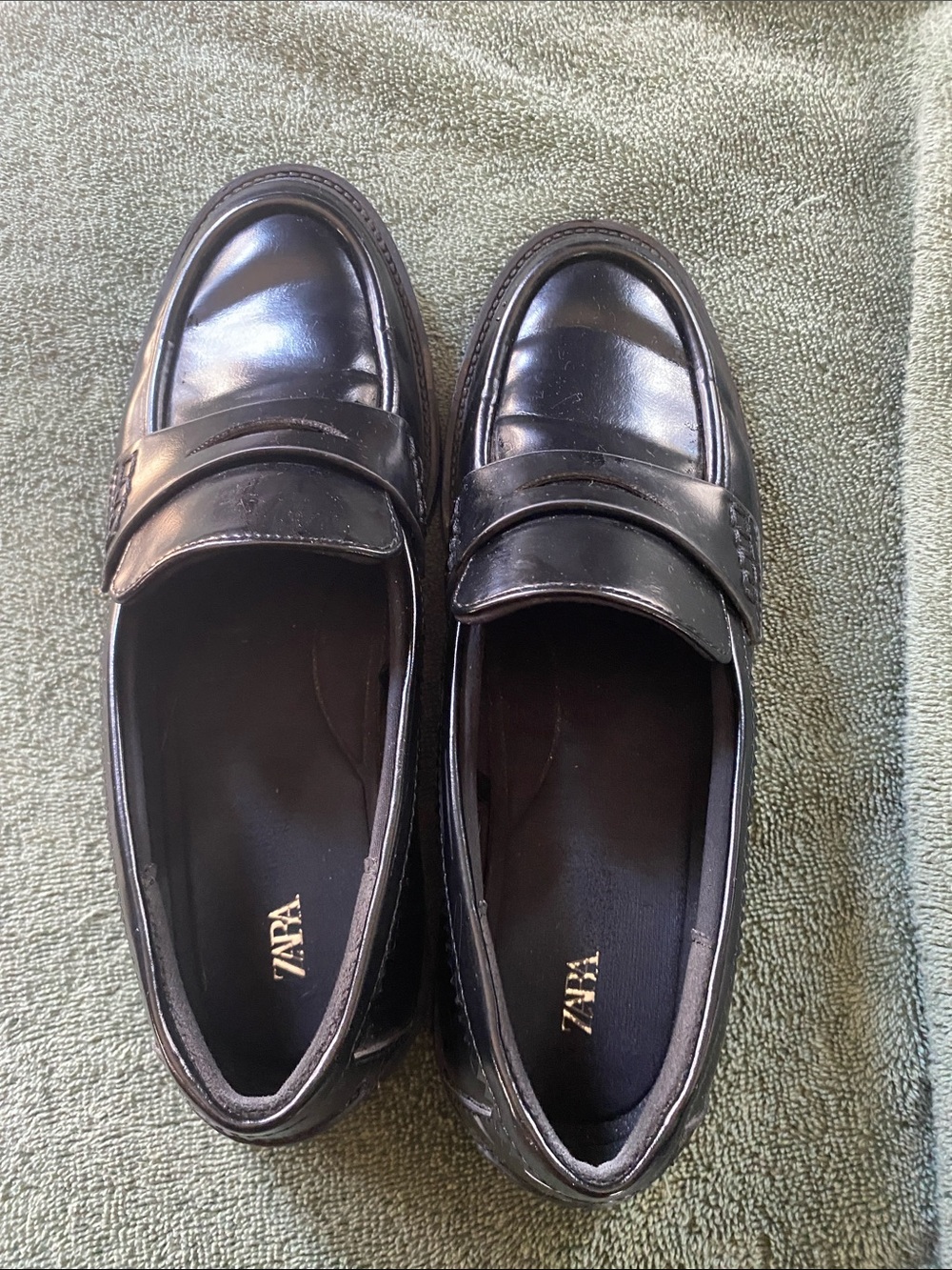 Zara Black Patent Moccasin Loafers for Women - Picture 7 of 9